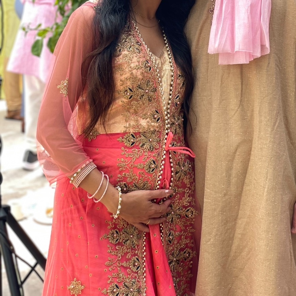 Coral Pink Lehenga Set